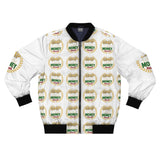 Money Crest Bomber Jacket — All-Over Print Luxury Money Emblem Design