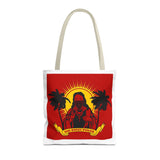 Sunrise Rasta Tote Bag – "God Money Power" Graphic Beach Shopper