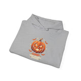 Halloween Pumpkin Jack-O'-Lantern Hoodie — “God Money Power” Spooky Fall Pullover