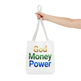 God Money Power Tote Bag — Inspirational Faith & Prosperity Canvas Tote
