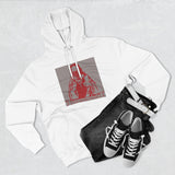 God Money Power Hoodie — Red Religious Icon Graphic Fleece Pullover