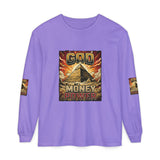 Long Sleeve T‑Shirt — "God Money Power" Pyramid Graphic