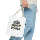 God Money Power Tote Bag — Inspirational Faith & Prosperity Canvas Tote