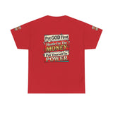 Put GOD First Hustle For The MONEY Tee - Faith & Motivation Graphic T-Shirt
