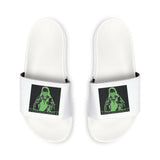 Men's Removable-Strap Slides — Neon Green Alien Graphic Sandals