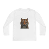 Youth Long Sleeve Tee — Tiger Face 'God • Money • Power' Graphic
