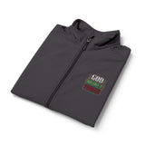 God Money Power-Men's Soft Shell Vest — Embroidered Holiday Burger Logo