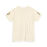 Graphic Tee — "God Money Power" Gold Crest T-Shirt