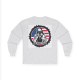 Long Sleeve Tee — 'God Money Power' Patriotic Graphic