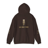 God • Money • Power Hoodie — Gold Block Logo Pullover