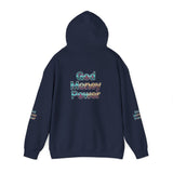 God Money Power Hoodie — Inspirational Graphic Pullover with Script on Sleeves