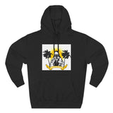 Tropical Saint Hoodie — Palm Trees & Sunrise Graphic Pullover