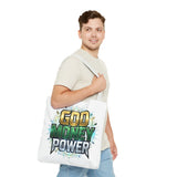 Tote Bag — "God Money Power" Graphic Religious Motivational Tote