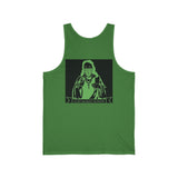 Religious Rock Band Tank — 'God Money Power' Neon Saint Graphic Tank Top