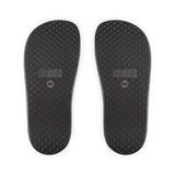 Men's Slide Sandals — White Removable-Strap Slides with 'GMP' Gold Emblem