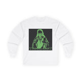 Long Sleeve Tee — Neon Green 'God Money Power' Graphic