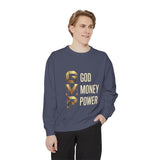 Sweatshirt — G.M.P. Gold Logo "God Money Power" Casual Graphic Sweatshirt