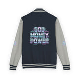 Letterman Jacket — 'God Money Power' Retro Graphic Varsity Jacket