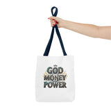 God Money Power Tote Bag — Inspirational Faith & Prosperity Canvas Tote