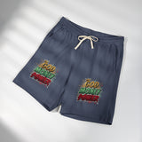 God Money Power Sweat Shorts — Graphic Fleece Lounge Shorts