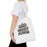 God Money Power Tote Bag — Inspirational Faith & Prosperity Canvas Tote