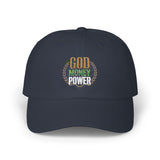 God Money Power -Dad Cap — Embroidered Religious Faith & Prosperity Baseball Hat