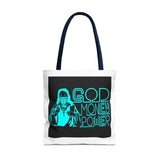 Tote Bag — Retro Neon "God Money Power" Graphic Tote