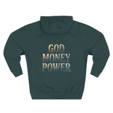 God Money Power Hoodie — Motivational Faith & Wealth Graphic Hoodie