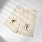 Vintage Neutral Fleece Sweat Shorts with Geometric Logo — Lightweight Casual Lounge Shorts