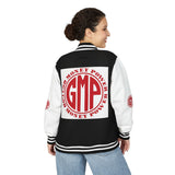 Letterman Jacket — GMP (God Money Power) Red & White Varsity Jacket
