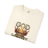 God Money Power T-Shirt — Crown, Coin & Fist Graphic Tee