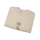 Crewneck Sweatshirt — "God Money Power" Crown & Coin Graphic