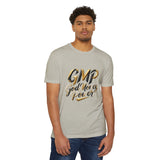T-Shirt — GMP "God Money Power" Gold Script Graphic
