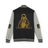 Letterman Jacket — 'God Money Power' Retro Religious Graphic