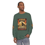 Long Sleeve T‑Shirt — "God Money Power" Pyramid Graphic