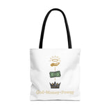God • Money • Power Tote Bag — Faith-Inspired Money Crown Design