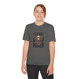 Youth Graphic Tee — "God Money Power" Skull Design