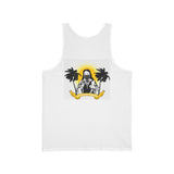 Jesus Palm Tree Tank Top — Retro Beach Religious Graphic Tank