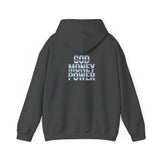 Hoodie — "God Money Power" Chrome Text Pullover