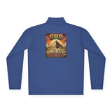 Quarter-Zip Pullover — 'God Money Power' Pyramid Graphic