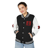 Letterman Jacket — 'God Money Power' Red Varsity Jacket