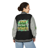 Letterman Jacket — "God Money Power" Varsity Bomber