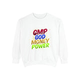 GMP God Money Power Colorblock Sweatshirt — Inspirational Faith & Hustle Crewneck