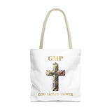 GMP 'God Money Power' Floral Cross Tote Bag
