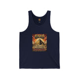Tank Top — "God, Money, Power" Vintage Pyramid Graphic