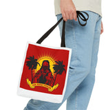 Sunrise Rasta Tote Bag – "God Money Power" Graphic Beach Shopper