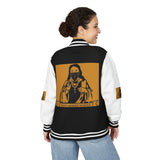 Letterman Jacket — 'God Money Power' Graphic Varsity Jacket