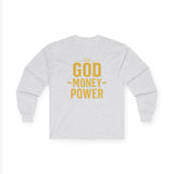 GMP (God • Money • Power) Gold Logo Long Sleeve Tee