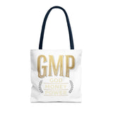GMP Tote Bag - "God Money Power" Gold Lettering Inspirational Canvas Tote