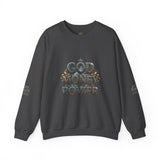 Crewneck Sweatshirt — "God Money Power" Graphic Pullover